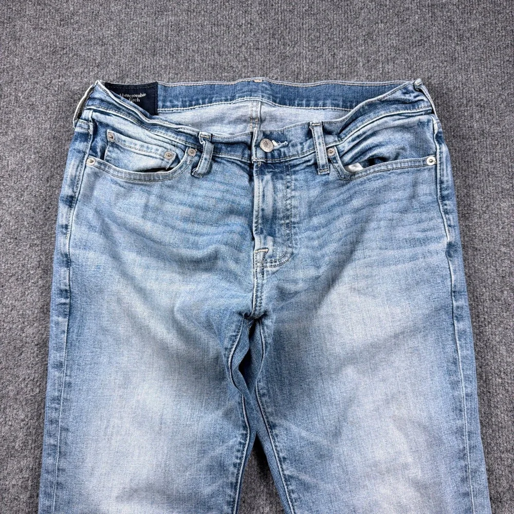 Abercrombie & Fitch Skinny Jeans Taper Mens 31x28 Light Blue Stretch Denim